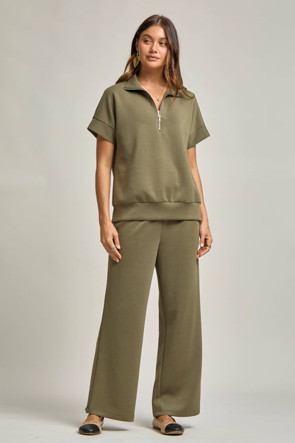 Short Sleeve Quarter Zip + Pants Modal Set TRVSET-CATALINA