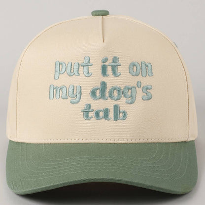 Put it on my dog's tab Two Tone Trucker Hat: MINT / ONE SIZE