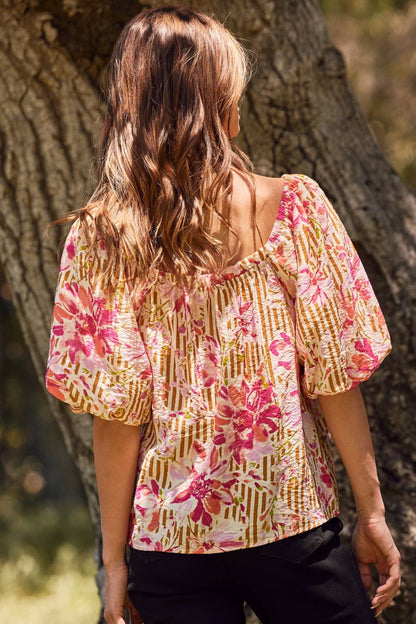Plus Floral Printed Blouse