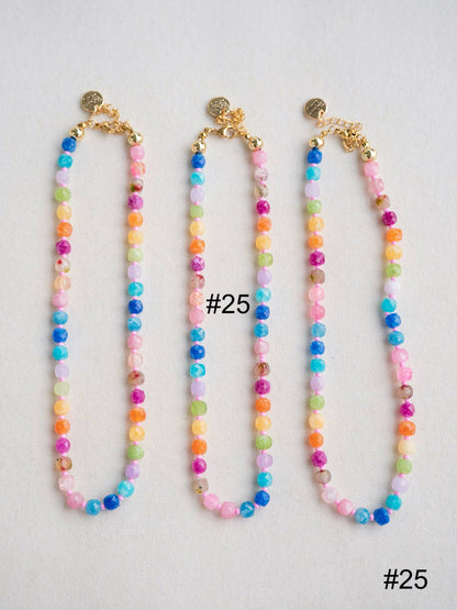 Colorful Beaded Gemstone Candy Necklace Trendy Jewelry