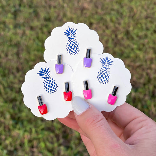 Nail Polish Bottle Enamel Stud Earrings