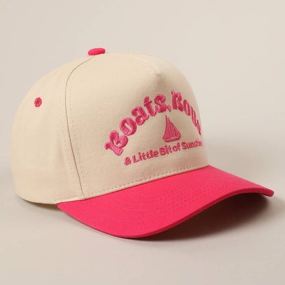 Boats, Boys Text Embroidered Two-Tone Trucker Hat