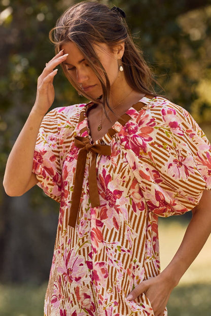 Floral Printed Mini Dress