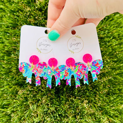 Lilly Pulitzer Inspired Earrings