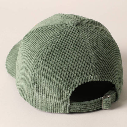 Football Game Day Chenille Patch Corduroy Cap