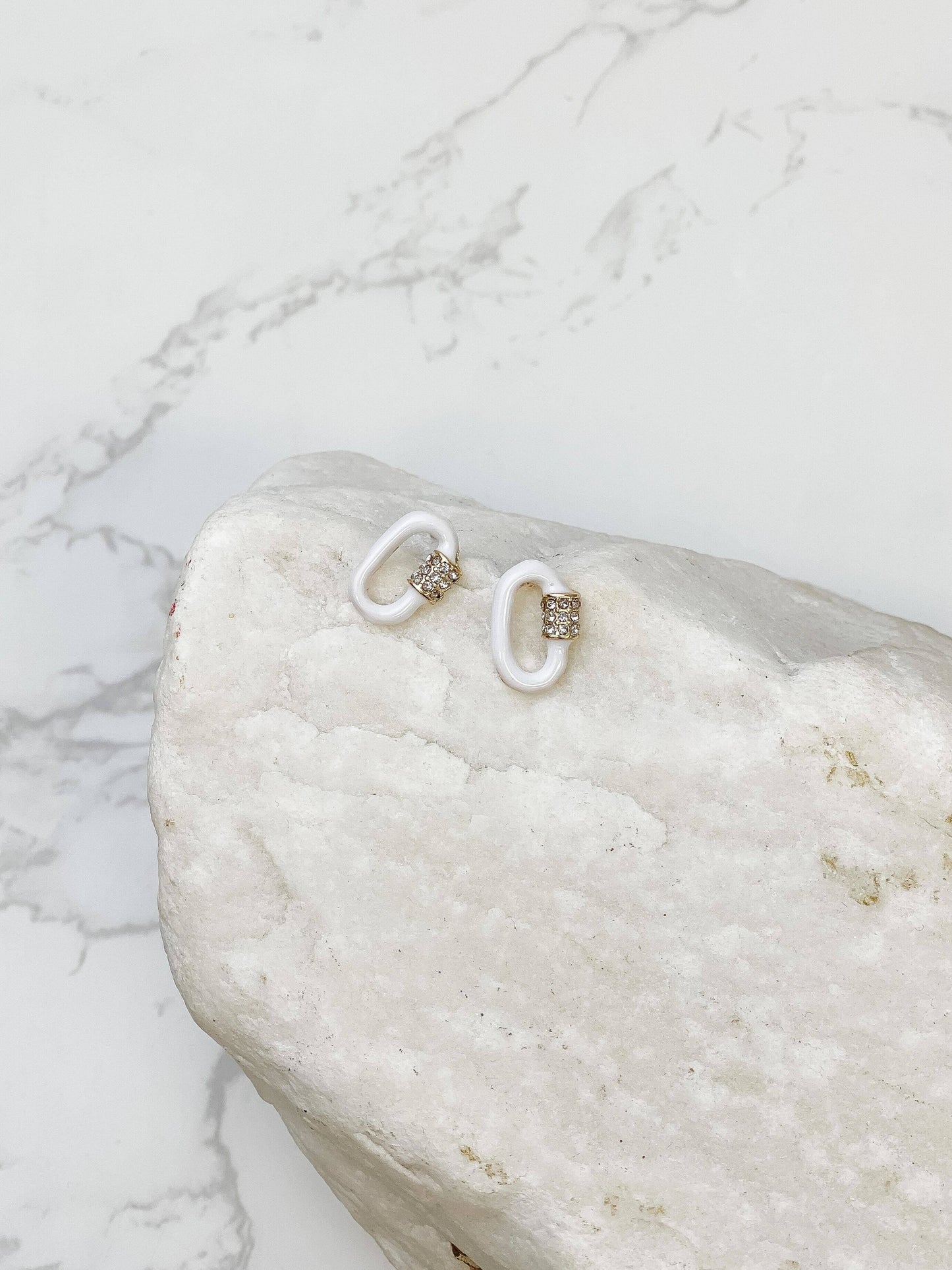 Glitzy Locked Link Earrings