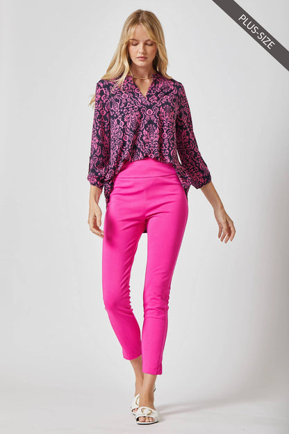 PLUS SIZE 3/4 Sleeve LIZZY MEDALLION Wrinkle Free Blouse