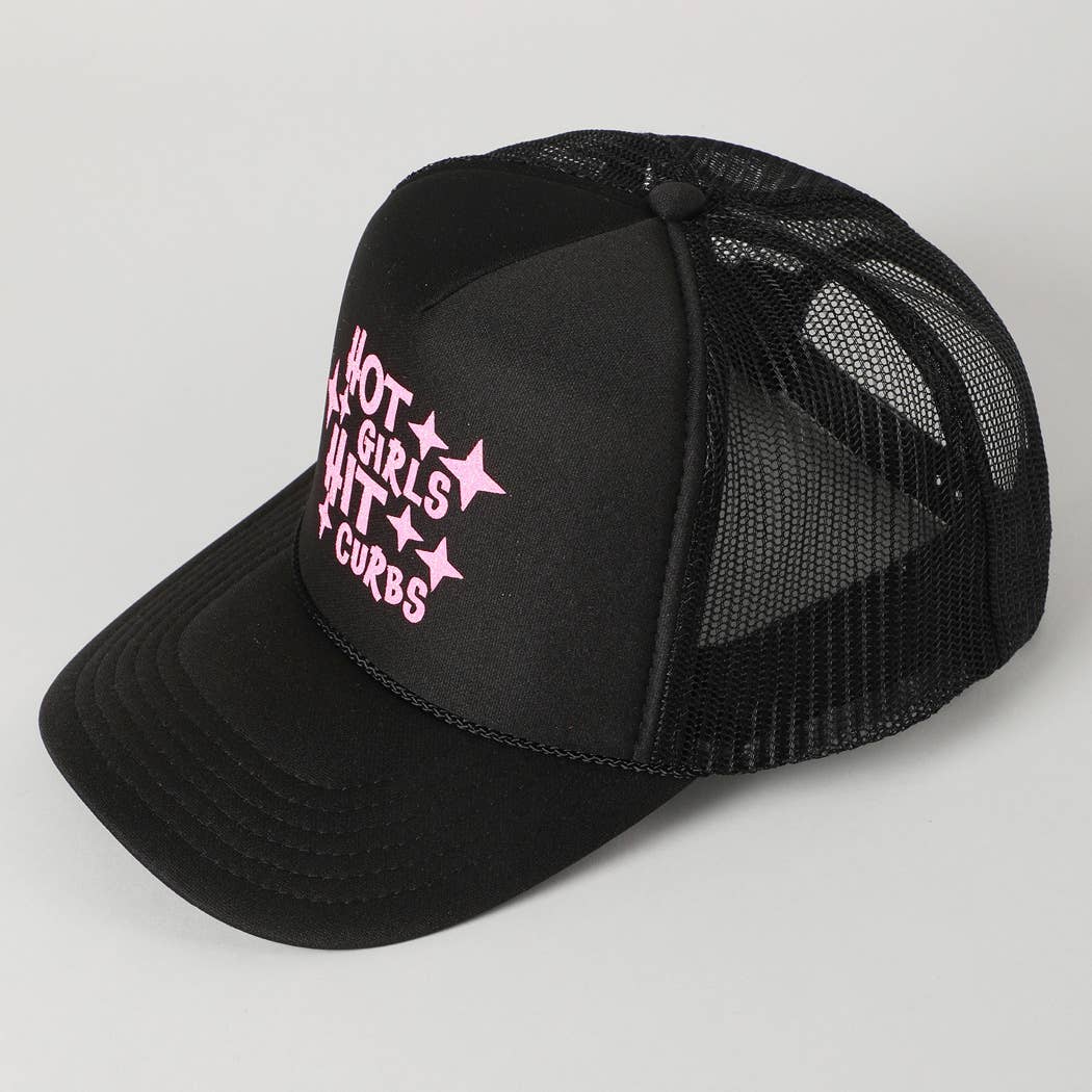 Hot Girls Hit Curbs Glitter Logo Foam Trucker Hat
