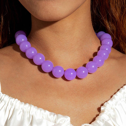 Dopamine Colorful Acrylic Beaded Necklace Trendy Sweet Style