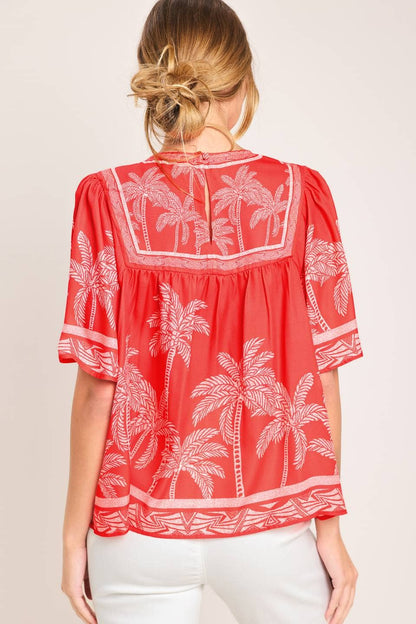 Red Palms Top