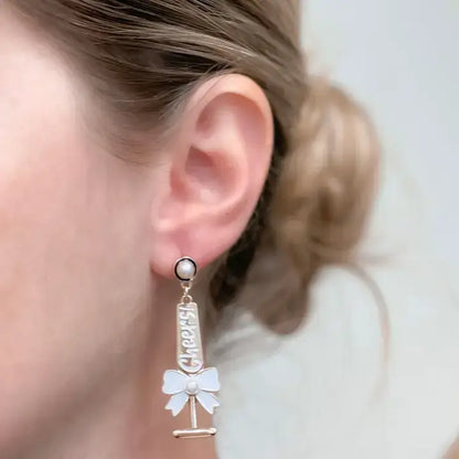 'Cheers!' Pearl Detail Champagne Flute Dangles