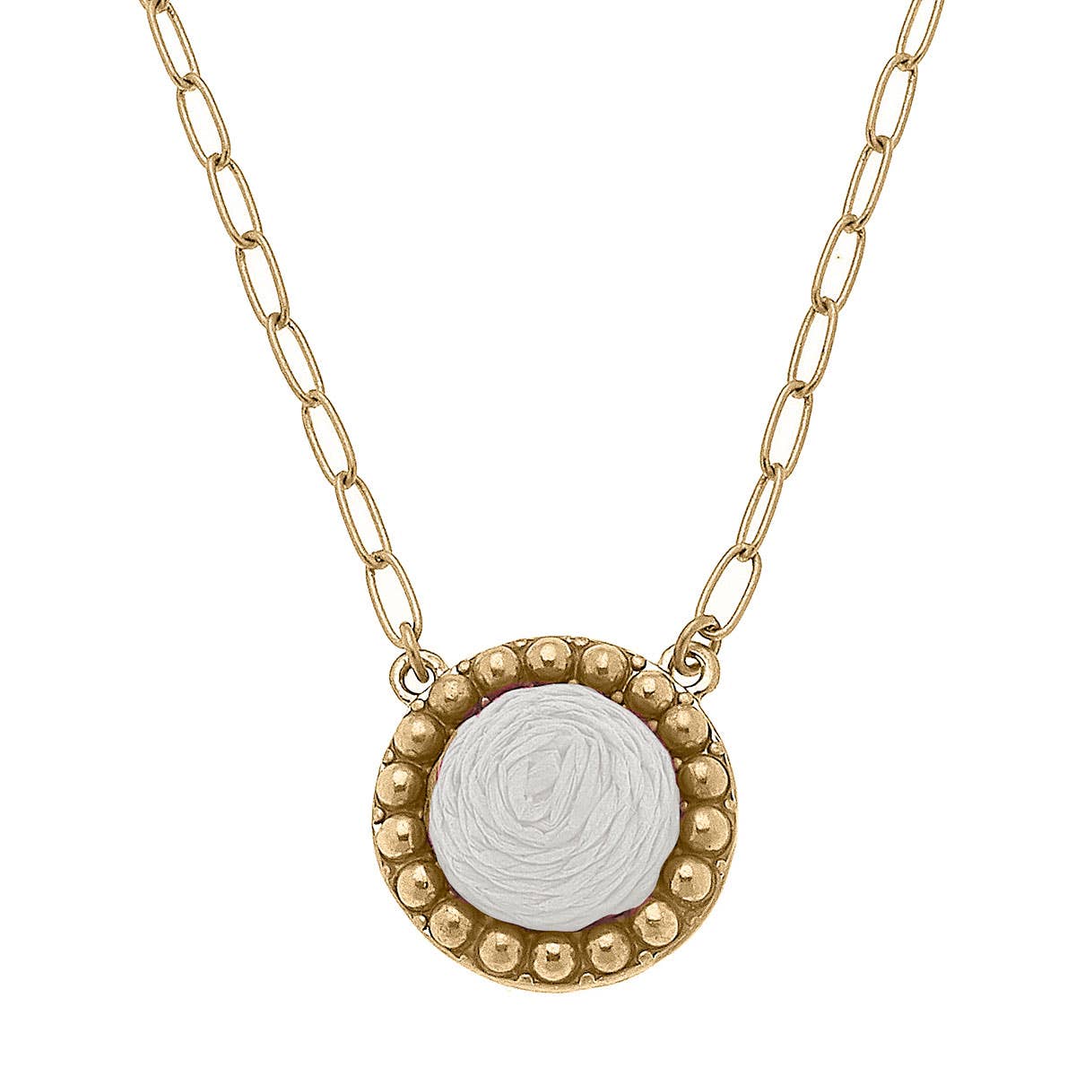Aruba Raffia Disc Necklace