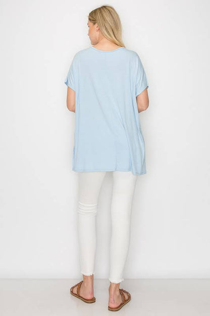 PLUS SIZE SHORT SLEEVE PIKO TOP