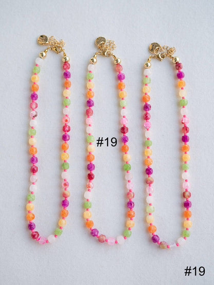Colorful Beaded Gemstone Candy Necklace Trendy Jewelry