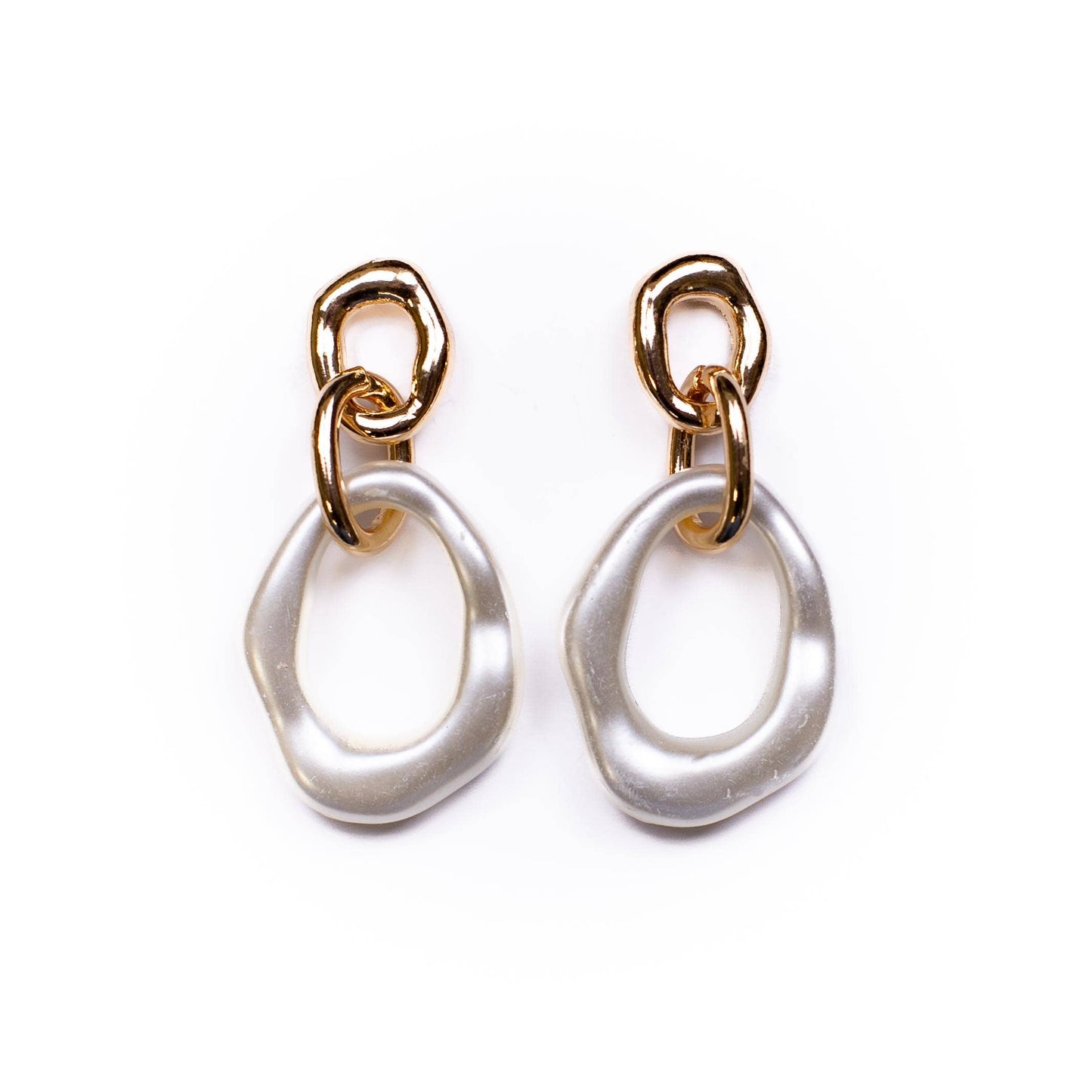 Olivia Drop Earrings   Gold/Pearl   2"