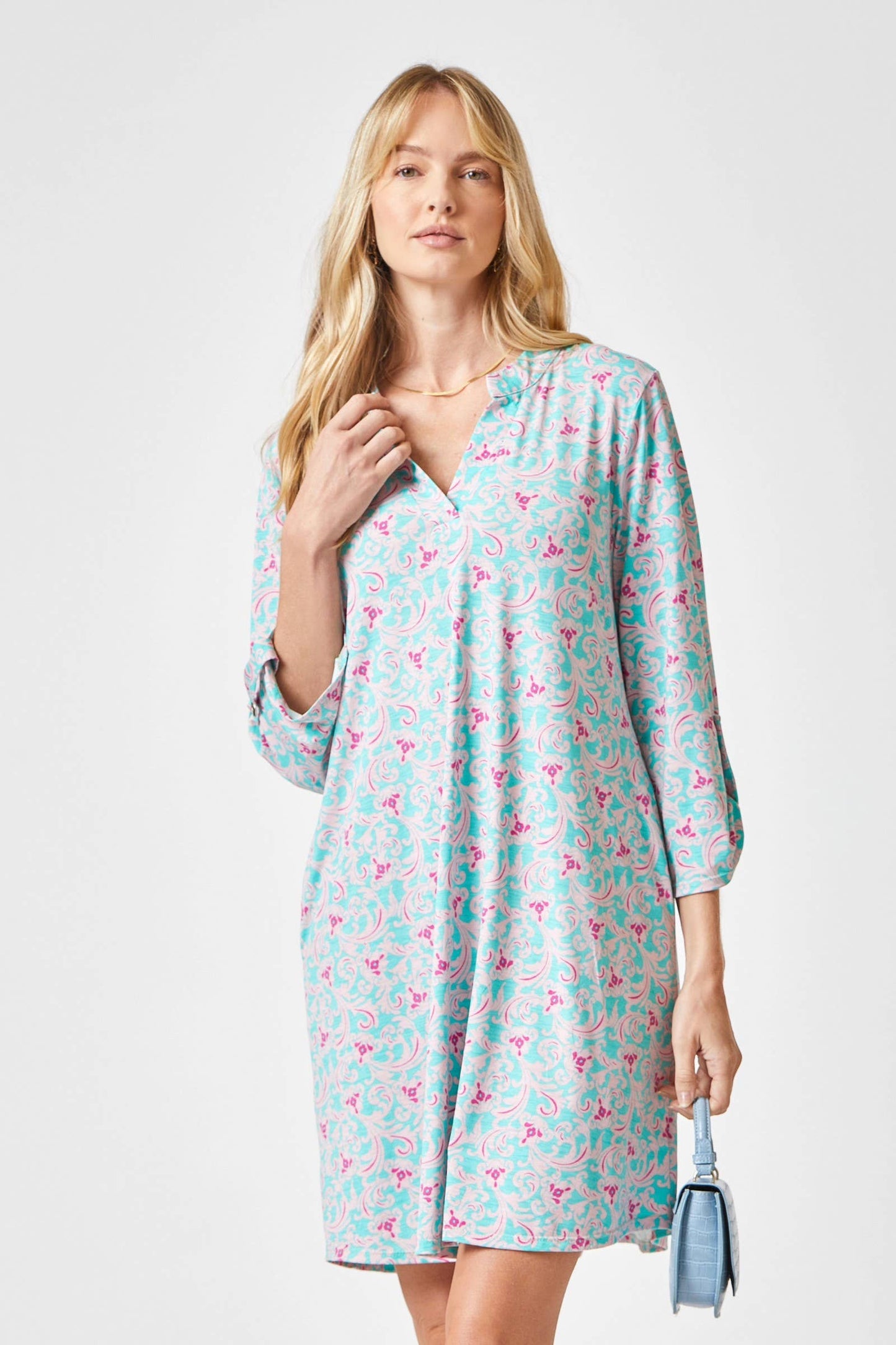 Classic A Line Dress That Features Lizzy Neckline