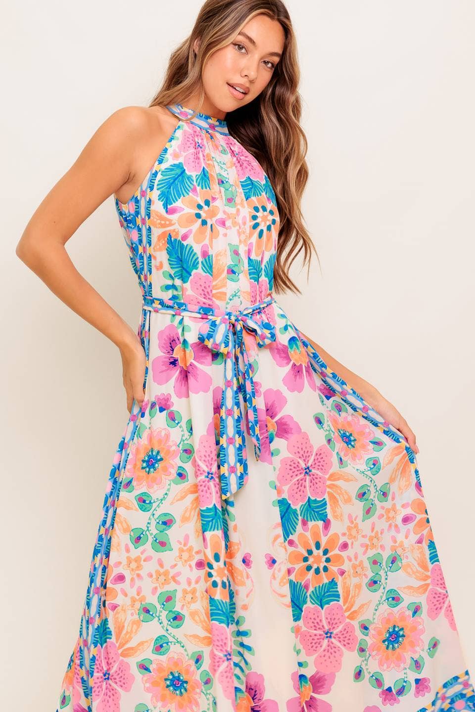 A printed woven maxi dress - ID22336
