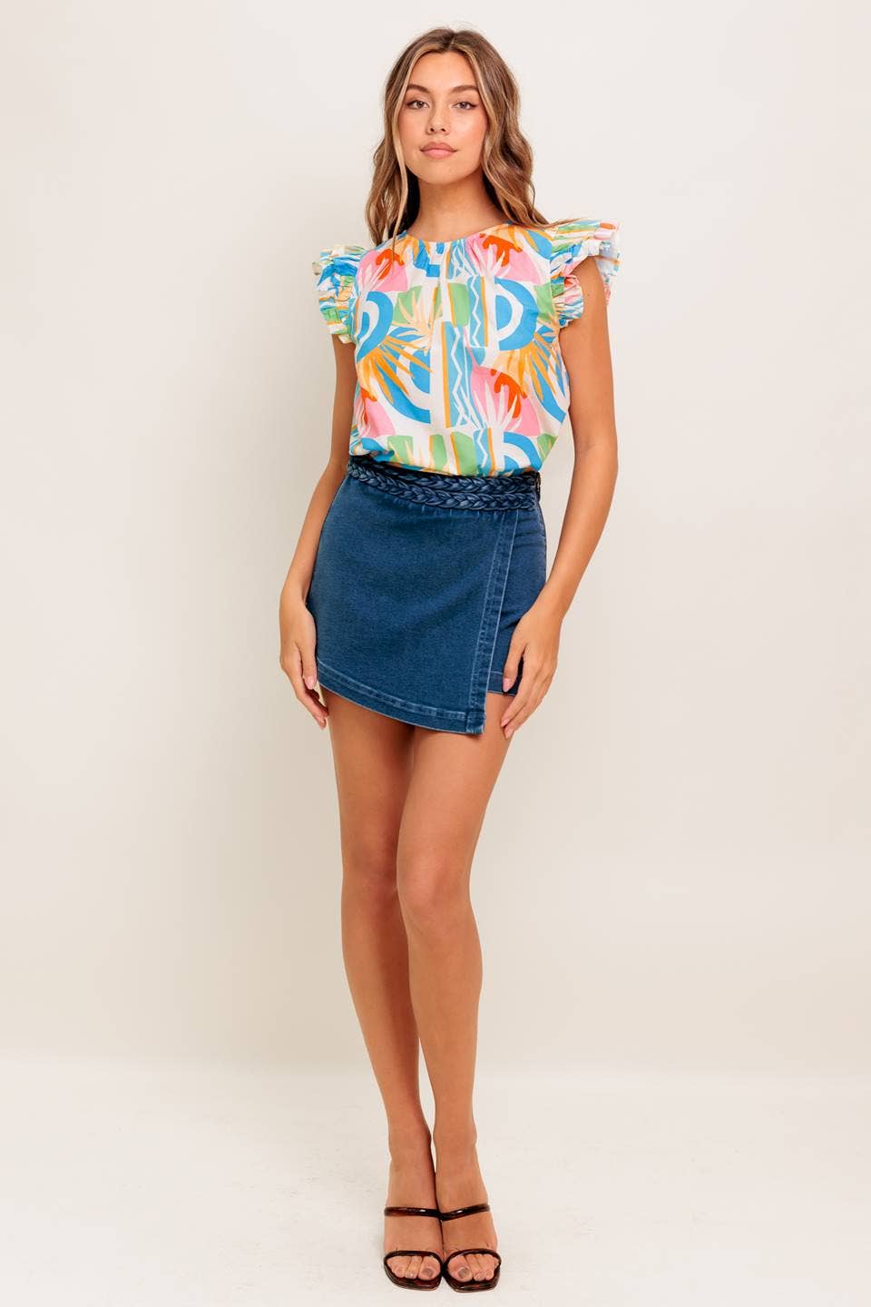 A printed woven top - IT13622