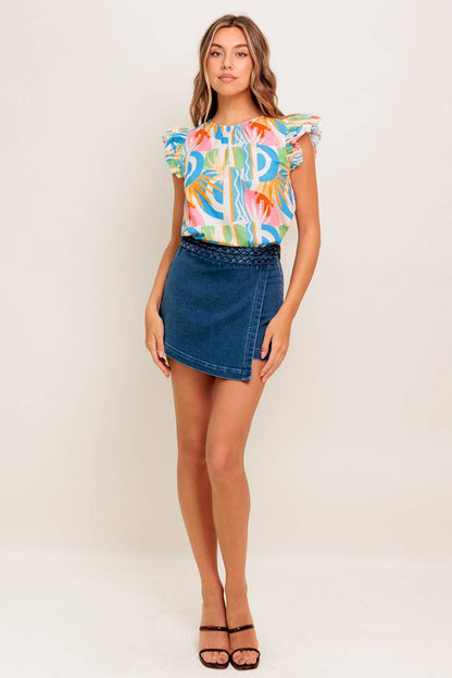 A printed woven top - IT13622
