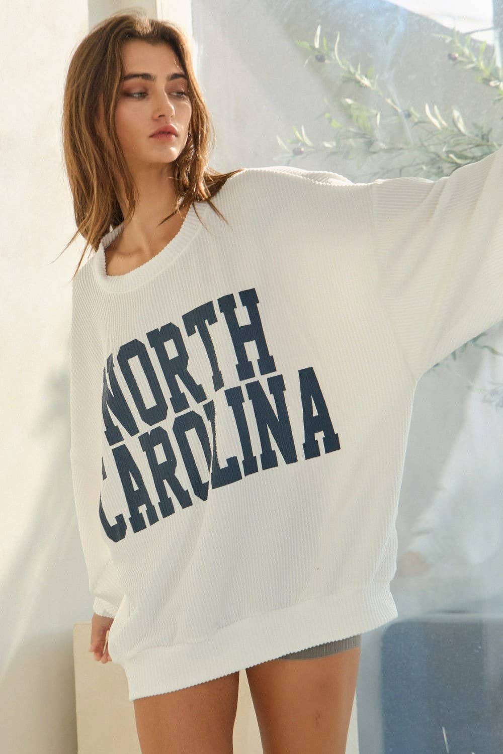 T1770-NC 'NORTH CAROLINA' Oversized Graphic Sweatshirt