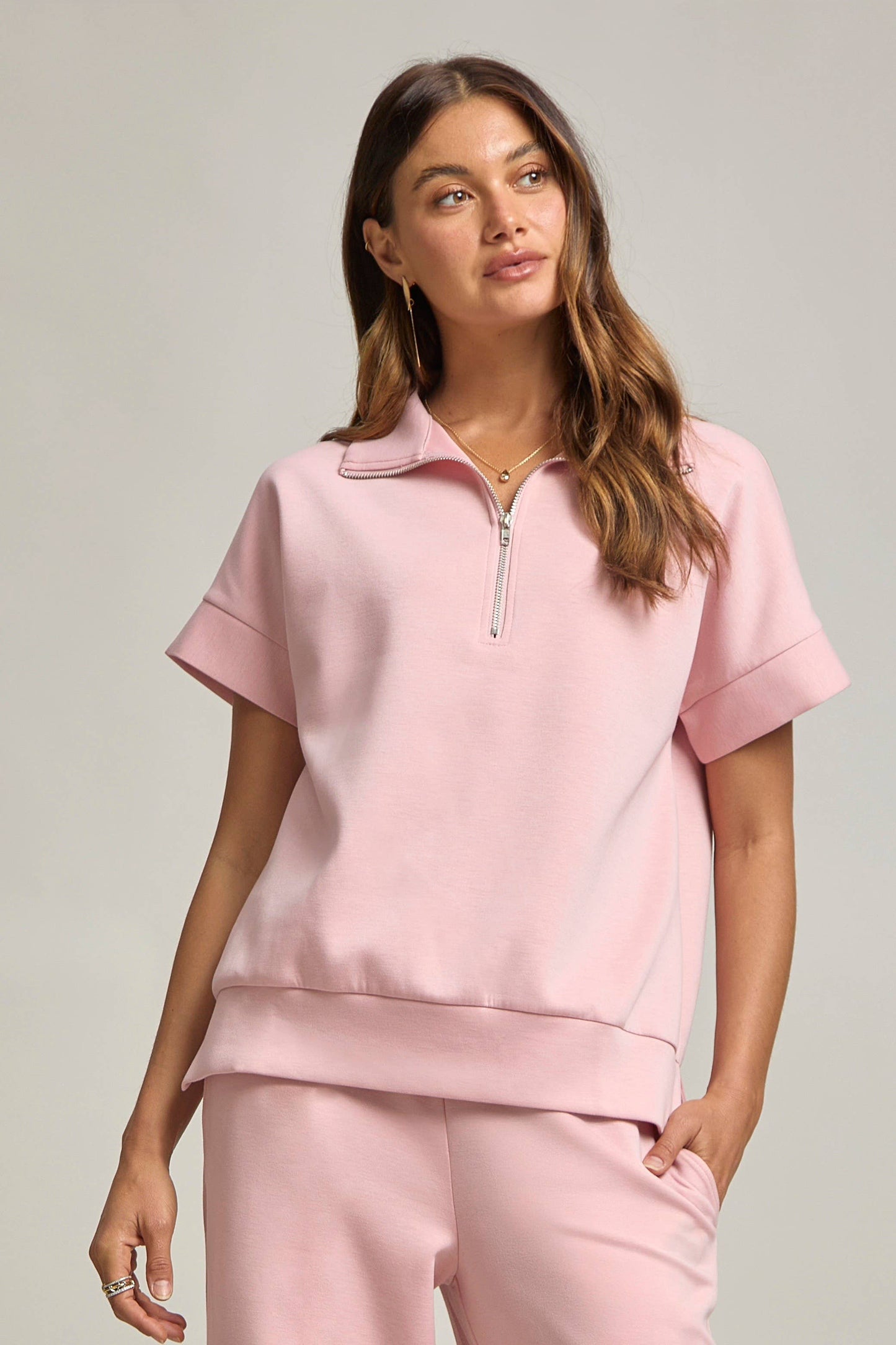 Short Sleeve Quarter Zip + Pants Modal Set TRVSET-CATALINA
