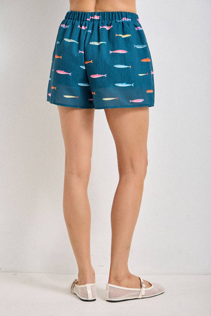 Reel Lucky Drawstring Shorts- Curvy
