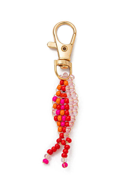 Beaded Charm Keychain with Clasp