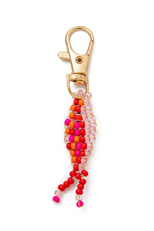 Beaded Charm Keychain with Clasp