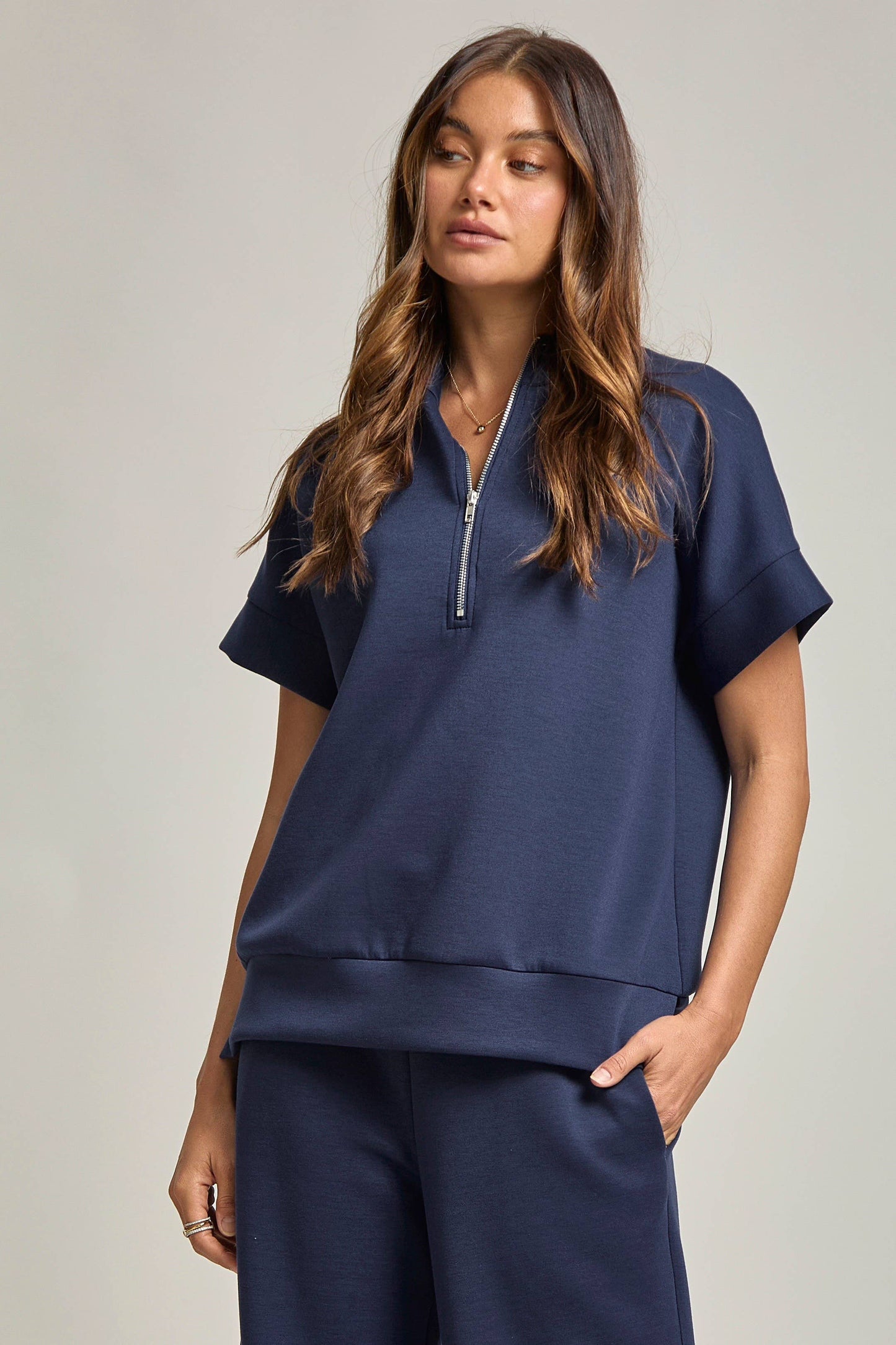 Short Sleeve Quarter Zip + Pants Modal Set TRVSET-CATALINA