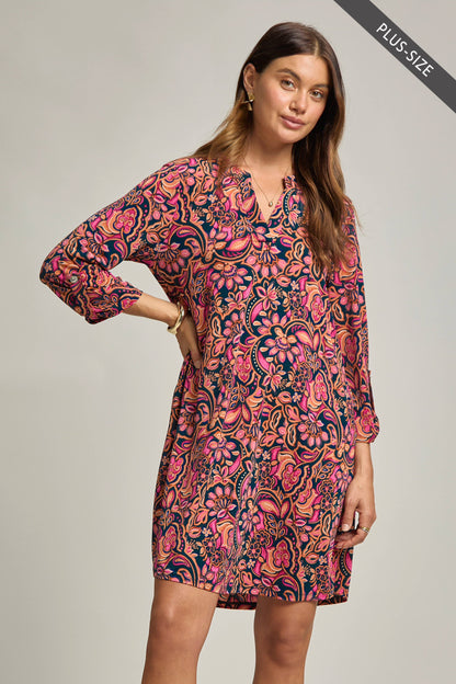 PLUS SIZE A Line Dress w/ Pockets