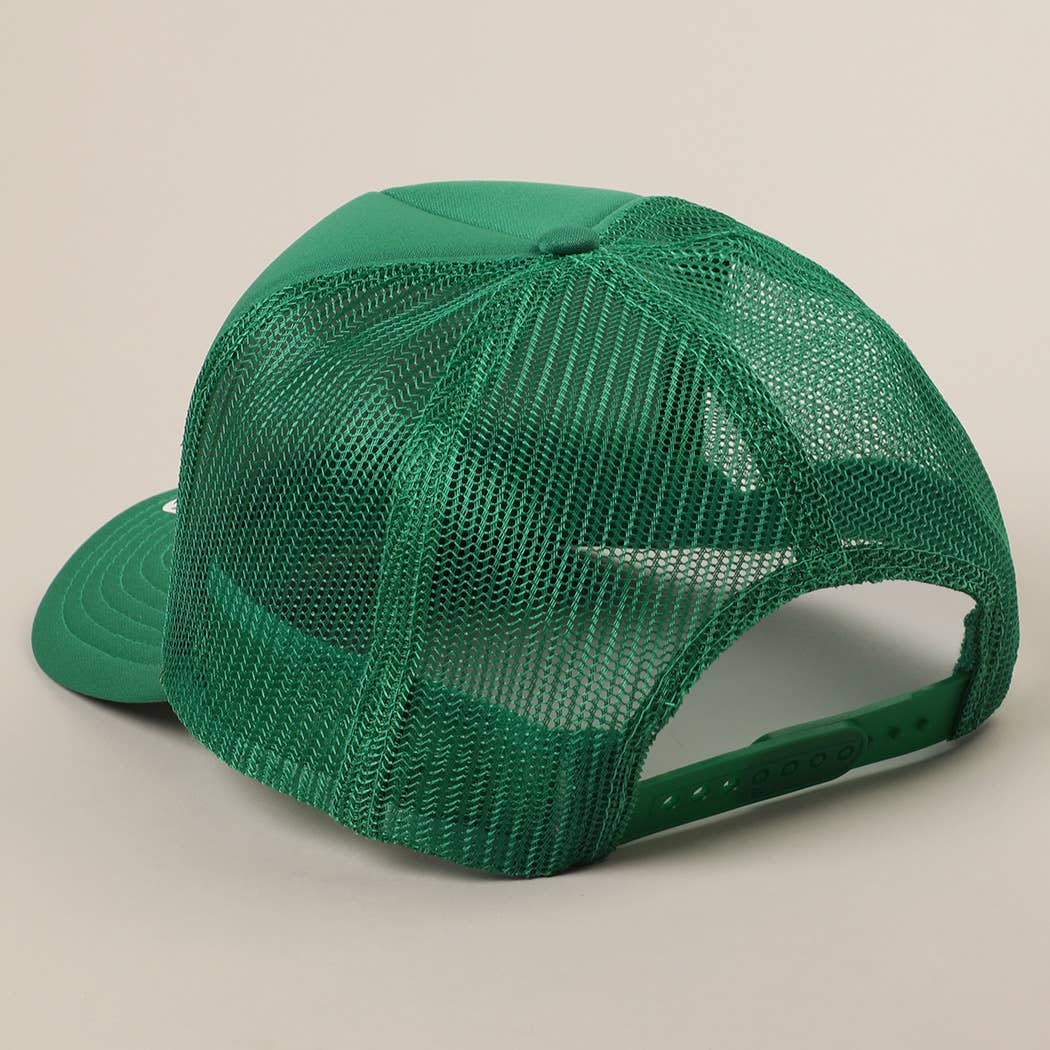 Pretty Girls Love Boys With Boats Text Print Mesh Back Cap