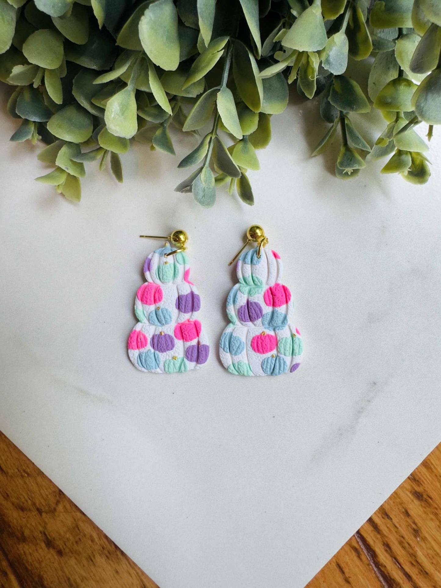 Colorful Pumpkin Collection Unique Handmade Clay Earrings