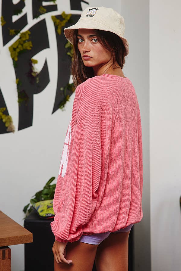 T1770-NC 'NORTH CAROLINA' Oversized Graphic Sweatshirt