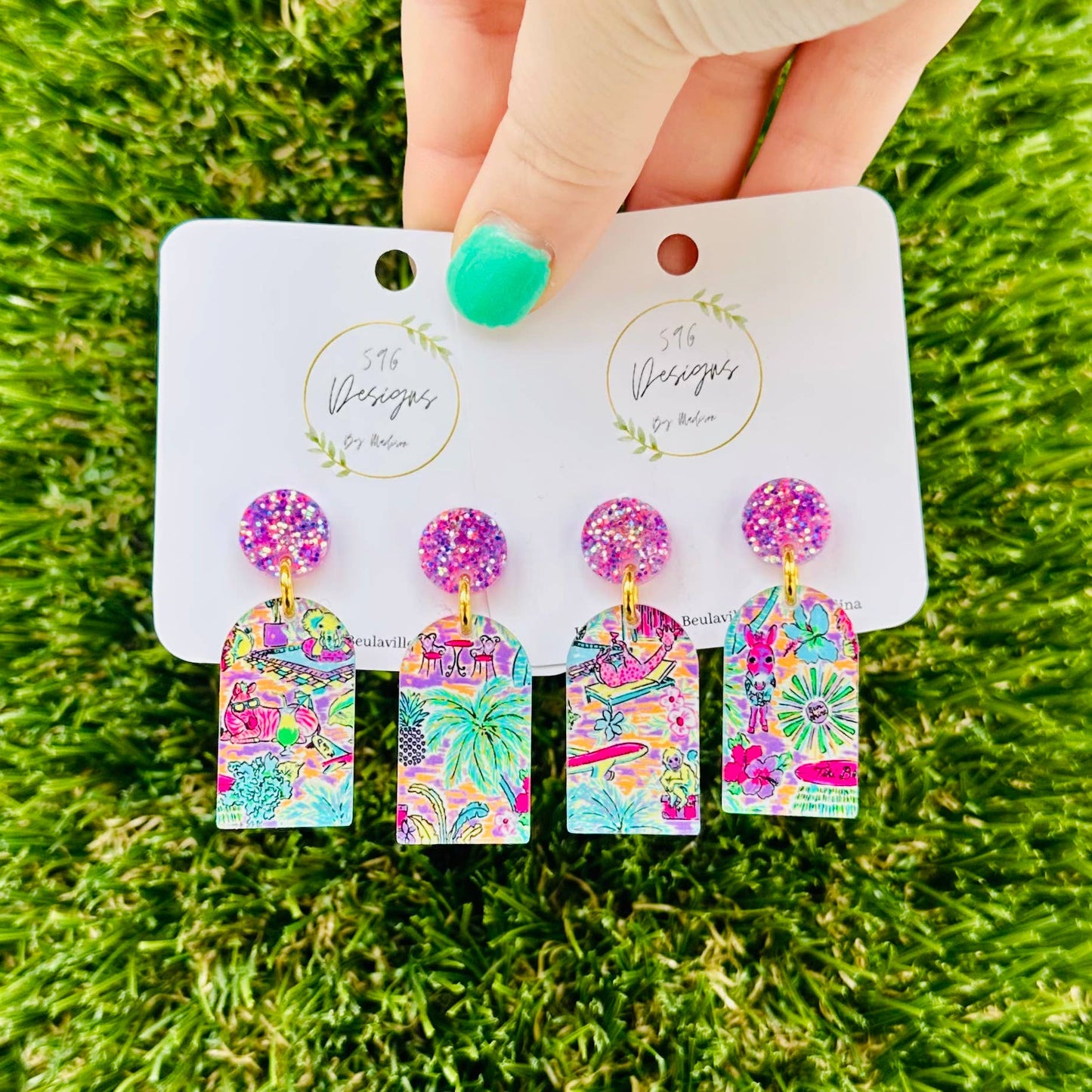 Lilly Pulitzer Inspired Earrings