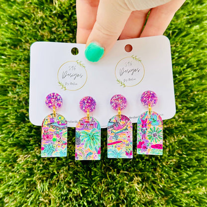 Lilly Pulitzer Inspired Earrings