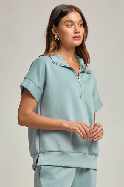 Short Sleeve Quarter Zip + Pants Modal Set TRVSET-CATALINA