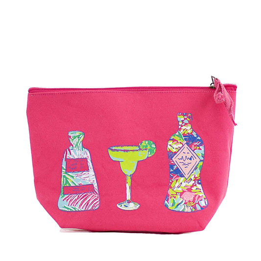 Tequila Sunrise Cosmetic Bag   Hot Pink/Multi   10.25x6.75x3