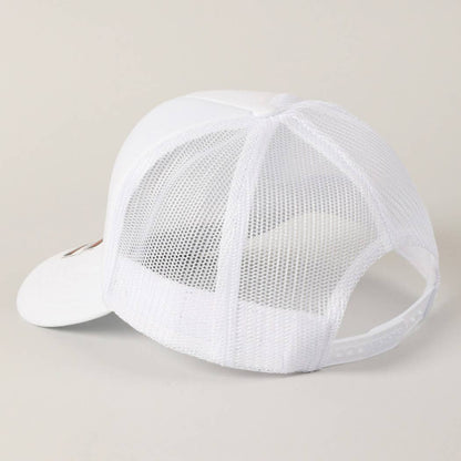 Checkered Ribbon Embroidery Patch Mesh Back Cap