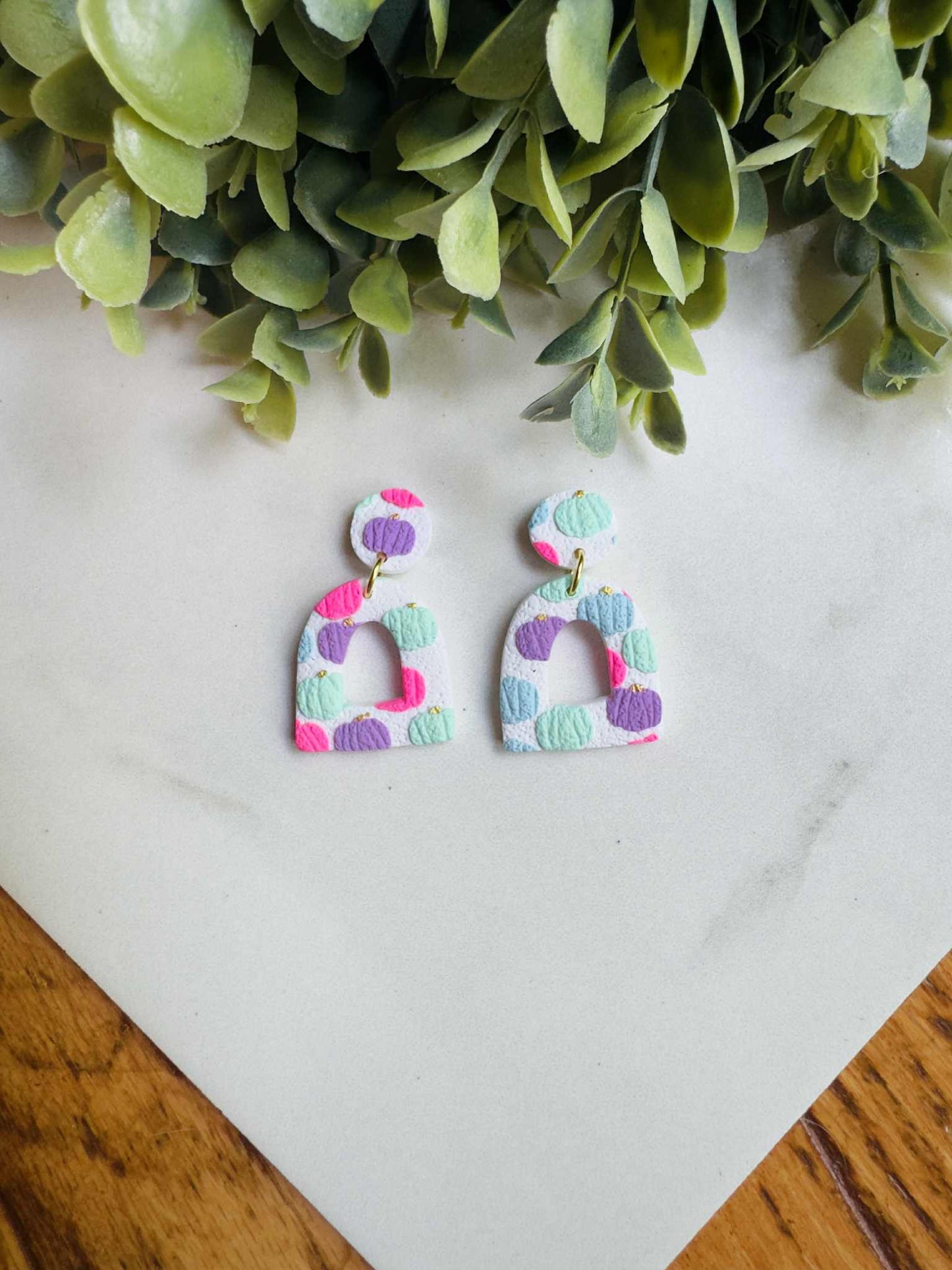 Colorful Pumpkin Collection Unique Handmade Clay Earrings
