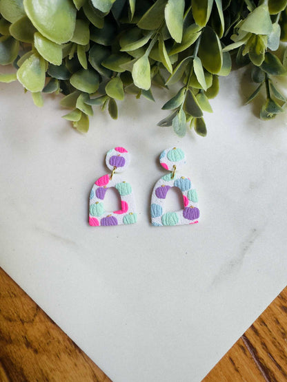 Colorful Pumpkin Collection Unique Handmade Clay Earrings