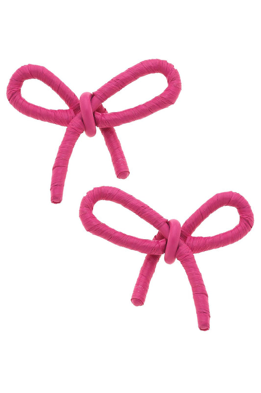 Kendall Raffia Tied Bow Earrings