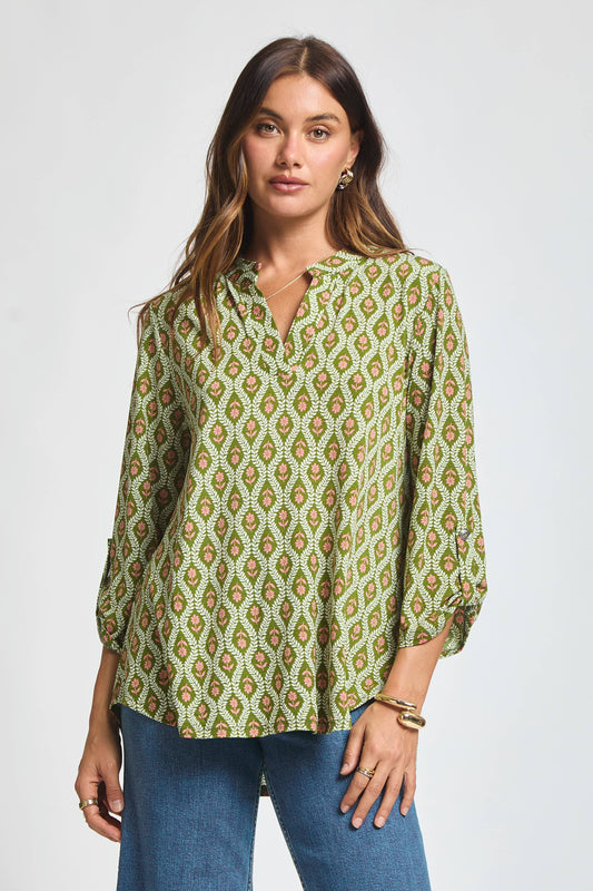 Fall Print Lizzy 3/4 Sleeve Top