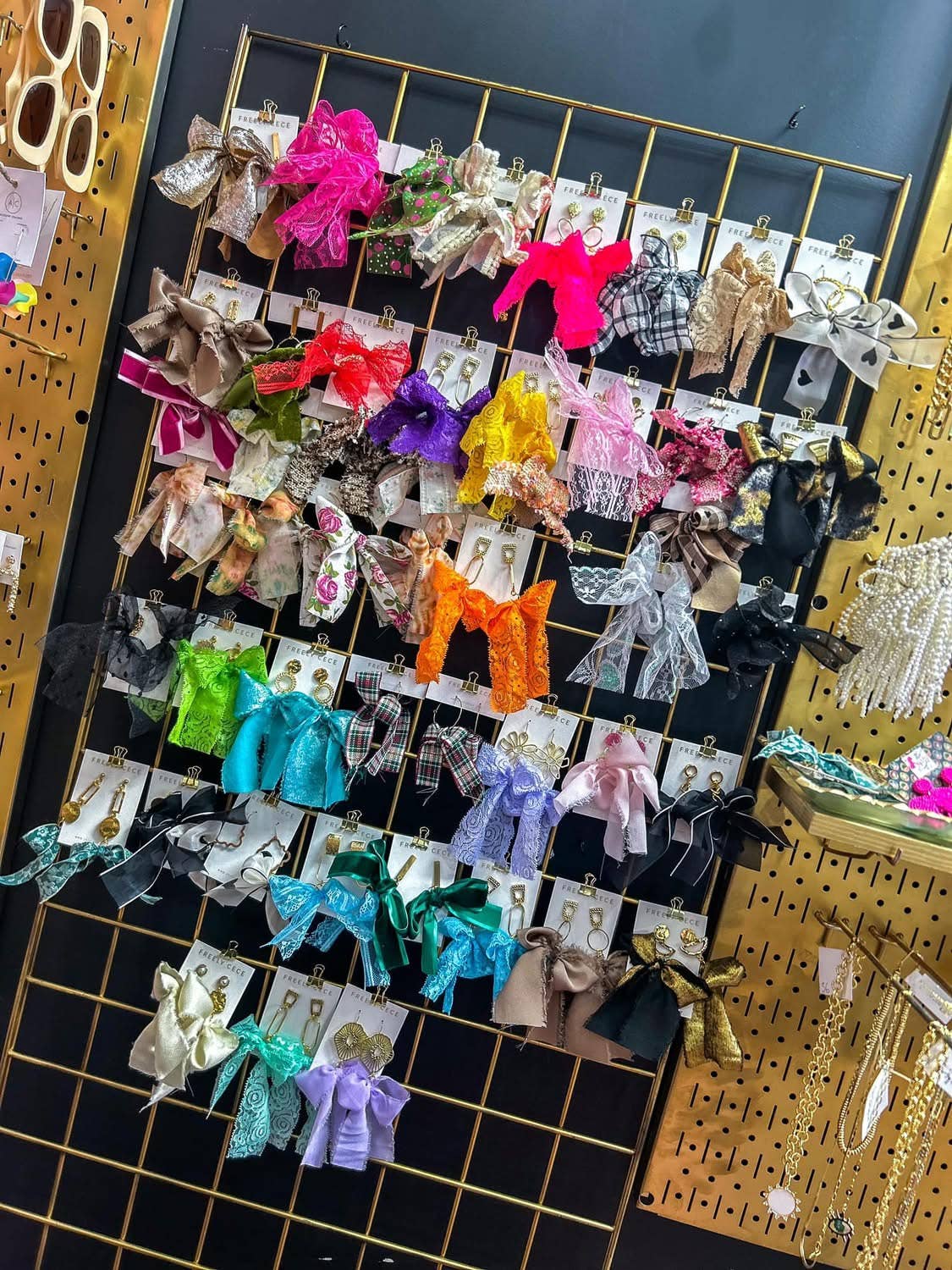 Hand Tied Ribbon Bow Earrings 
