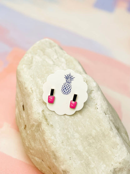 Nail Polish Bottle Enamel Stud Earrings