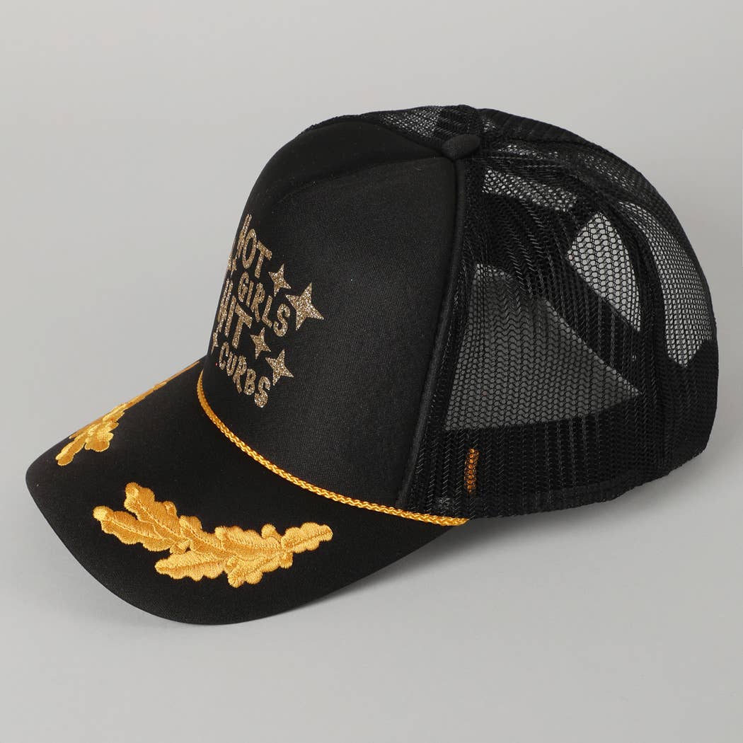 Hot Girls Hit Curbs Glitter Logo Foam Trucker Hat
