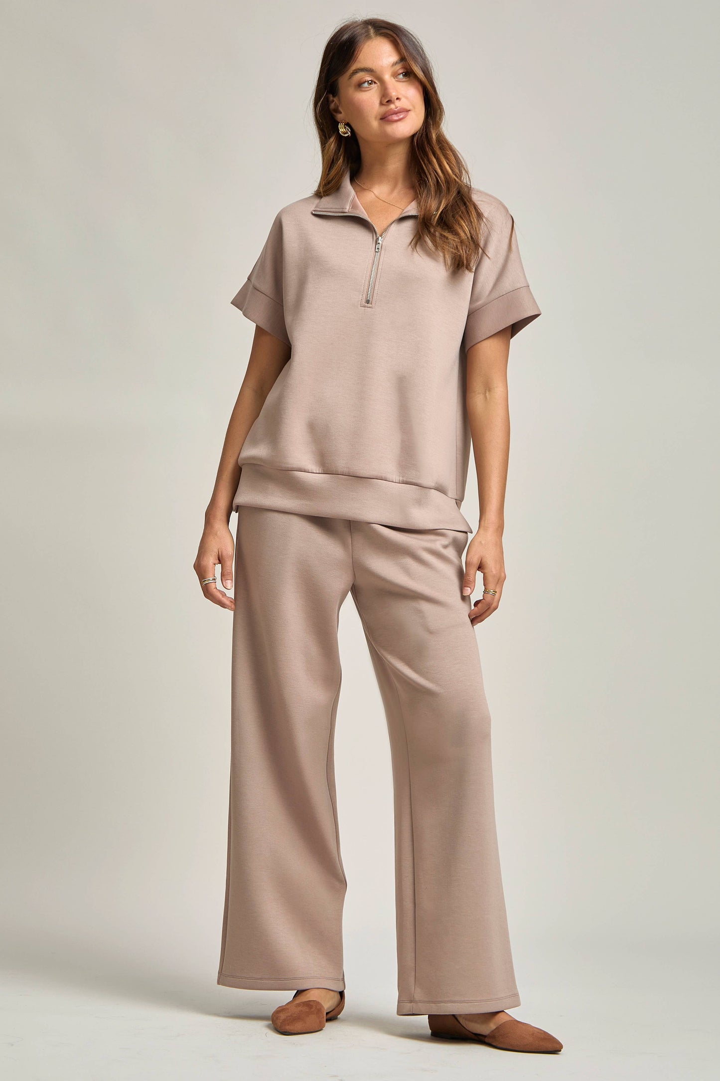 Short Sleeve Quarter Zip + Pants Modal Set TRVSET-CATALINA