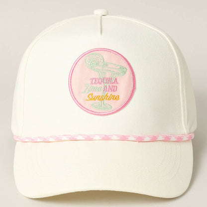 Tequila Lime and Sunshine Embroidery Trucker Hat