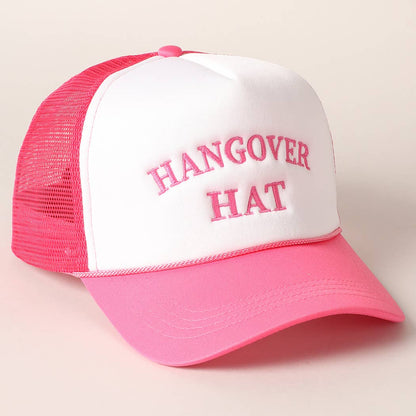 Hangover Hat Embroidered Trucker Cap