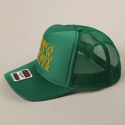 Margs Now, Regret Later Text Printed Mesh Back Cap