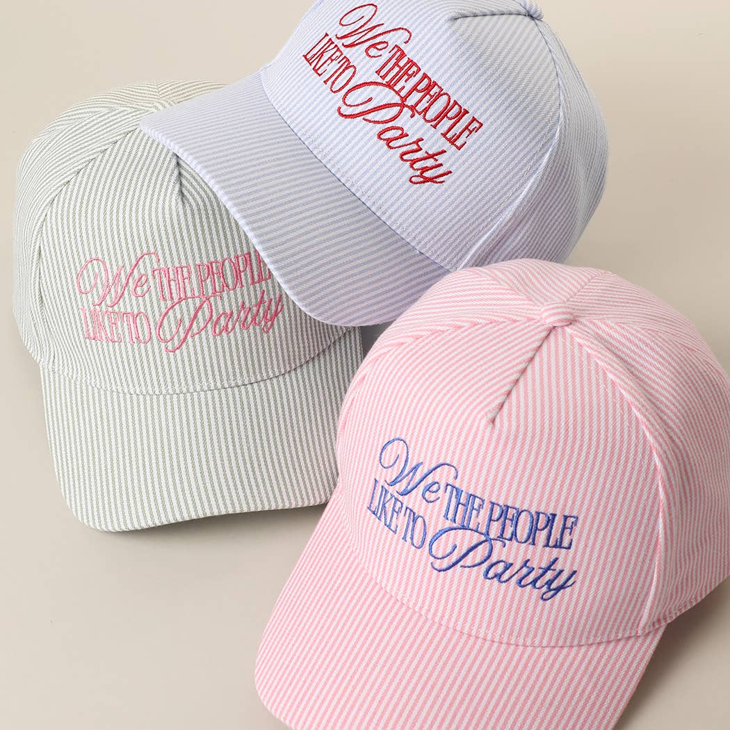 We The People Like To Party Embroidered Seersucker Hat